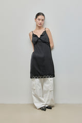Silky Lace Bustier Dress_Black