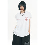 Raw-cut box sleeveless - White