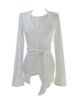 soft split layered halter T (set / 4color)