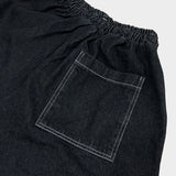デニムステッチショーツ_ブラック