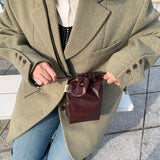 Glazed mini bag - BROWN