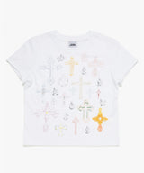 スケッチクロスエンジェルTシャツ - ホワイト