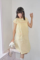 ONE BUTTON MINI DOT DRESS (YELLOW)