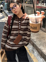 Rugby striped loose fit collar knitwear