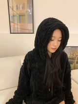 [UNISEX]Snowa cable Fleece Long Sleeve Hoodie 