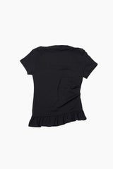 ドレープフリルスリムTシャツ