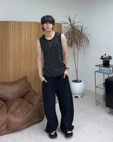 Rubber striped sleeveless top