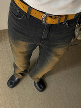 ASCLO Sand Brush Flare Denim Pants (2color)