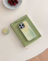 [MADE]レモングリーン シルバー エポキシ iPhoneケース