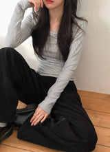 Peach Warm Border Round T-shirt (5color)
