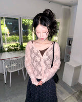 (3color) Flower Lace Soft Cardigan