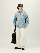 Painting Denim Crop Jacket