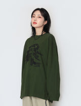 Wave Lettering Long Sleeve T-Shirt