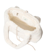 Clover Heart Fluffy Medium Tote Bag Ivory