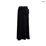 (3color) Pocket Snap Wrap Long Skirt