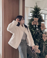 High neck fur jacket