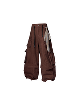 RELABEL Spatial Relations (Quartet) Eight-pocket Overlapping Detachable Distressed マルチカラーダブルジョイントワークウェアリボンパンツ