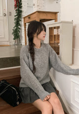 #Cozy Hairy Pastel Wool Loose Fit Knit (5color)
