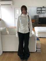 Conf color matching pocket bootcut pants