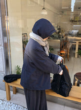 Pump Check Color Matching Hood Bomber Padding Jumper