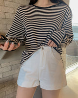 ストライプルーズフィットTシャツ