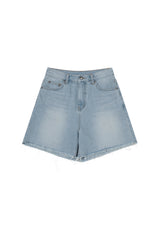 RED HEART LOGO DENIM SHORTS