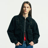east star suede blouson black