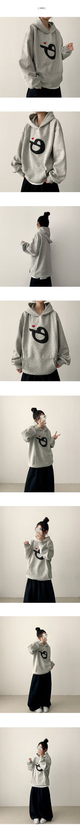 Eight Dot Print Heart Balloon Hoodie