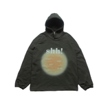'Shh!' OVER-FIT HOODY_KHAKI CHARCOAL