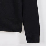カシミアブレンドウールクルーネックニット BLACK
