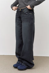 (W) Poison Dyeing Wide Denim