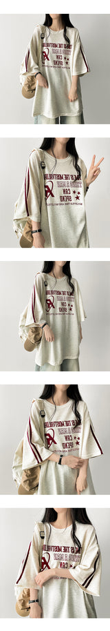 I-リングボクシーフィットトラックライン半袖Tシャツ