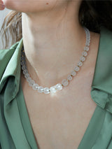 Silver925_グラデーションホワイトクオーツ_ネックレス (2colors)