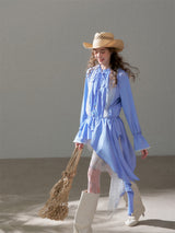 Cotton Embroidered Lace Flower Beads Romantic Dress