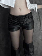 corset leather shorts