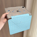 Blue Rain Dot Pattern Y-Fold iPad Case