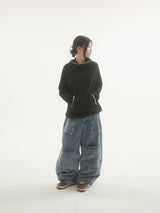 Cut-out バックルデニムパンツ -2C