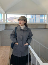 Lieun Quilting Frill Half Coat