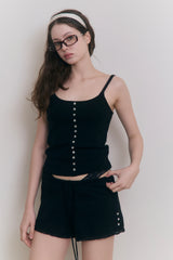 Sweet Dreams Button Cami Top (Black)