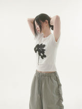 フィントフラワーショートスリーブTシャツ -2C