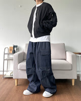 Stitch Balloon Cargo Denim Pants
