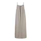 DAISY strap halter neck maxi dress [beige]