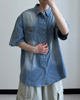 Durant Patch Washed Short Sleeve Denim Shirts