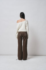 2 stitch pants [brown]