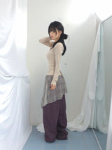 Misty Checkered Layered Skirt