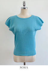 Niel Round Neck Cap Sleeve Short Sleeve Knit