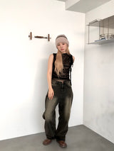 black washing wide jeans (1color)