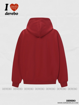 ルーズビーデッドレタリングロングスリーブフーデッドTシャツ
