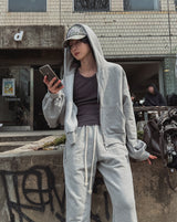Resin flare fit banding pants
