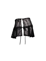 LACE PLEATS SKIRT BLACK